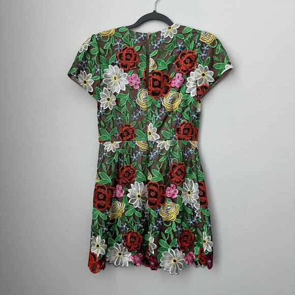 Milly Atalie Embroidered Bouquet Floral Minidress Size Small - Picture 4 of 10